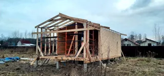 Haus 45 m², Projekt „Barnhouse 33“, Dorf Nazarovo: Wandmontage