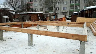 House built to a custom design, Ivanovo: foundation and sill strapping