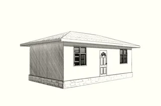 Özel projeye göre 41,5 m² ev, Meshkovo MO köyü