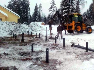 Haus nach Projekt „Minihotel“, Gebiet Iwanowo: Fundament und Grundrahmen
