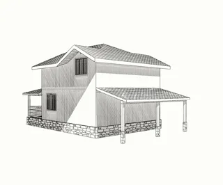 Haus nach individuellem Entwurf, Dorf Kudinovo: Projektvisualisierung
