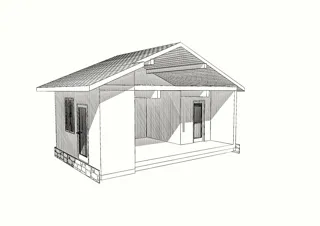 Extension built to a custom design, Uvod village: design rendering