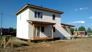 Garage nach Projekt „Slawjanka mini + Garage“, Dorf Nazarovo: fertiges Gebäude