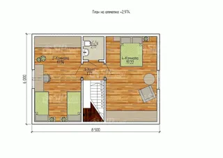 “Zareçe” projesine göre ev, Moskova bölgesi: proje planı