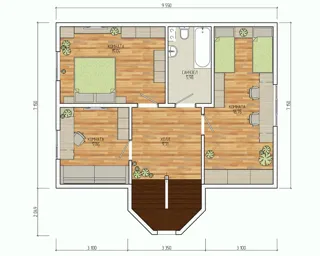 Haus nach Projekt „Kostello“, Dorf Deulino: Projektgrundriss