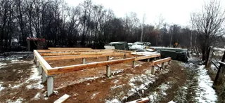 Haus 163 m² nach individuellem Projekt, Dorf Turabevo: Fundament und Grundrahmen
