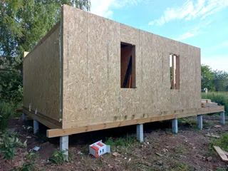Haus 54 m², Projekt „Barnhouse 39“, Dorf Kalikino: Wandmontage