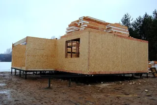 Haus nach Projekt „Palermo“, Region Jaroslawl: Wandmontage