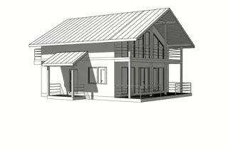 Haus 182 m², individuelles Projekt, SNT „Wajsijoki“: Projektvisualisierung