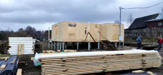 Haus 104 m² nach individuellem Projekt, Dorf Kornevo: Wandmontage