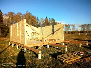 Haus nach Projekt „Barnhouse 45“, Gebiet Iwanowo: Wandmontage