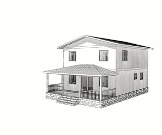 Haus nach individuellem Entwurf, Dorf Kovarditsy: Projektvisualisierung