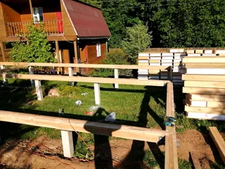 Haus 102 m², Projekt „Mistika - E2.8“, SNT „MEDIK“: Fundament und Bodenrahmen
