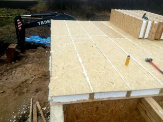 Bathhouse, “Office space 161.13” design, Suzdal: SIP panel floor at level 0