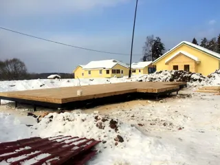 Haus nach Projekt „Minihotel“, Gebiet Iwanowo: Fundament und Grundrahmen