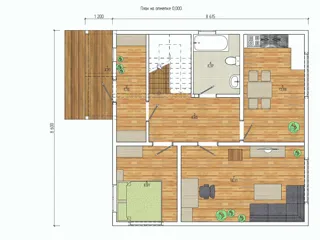 Haus nach individuellem Entwurf, Dorf Greshnevo: Grundriss des Projekts