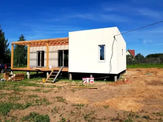 Haus nach Projekt „Mistika - E2.8“, Dorf Novoe: Fertiges Haus