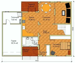 Haus nach Projekt „Slawjanka“, Ivanovo: Projektgrundriss
