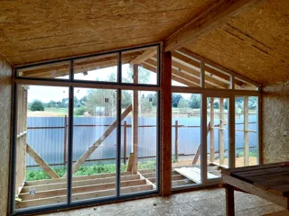 55,5 m² house, custom design, Kostroma Region: windows and doors