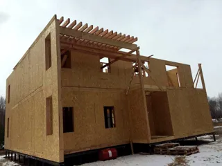 Haus nach Projekt „Palermo“, Region Jaroslawl: Wandmontage