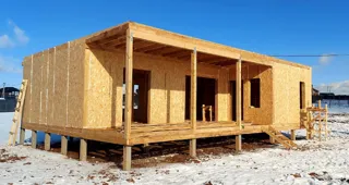 Haus 102 m², Projekt „Mistika - E2.8“, Dorf Kurgane: fertiges Haus