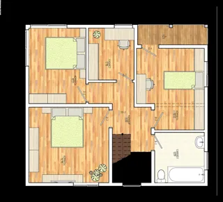 House based on the “Patio” design, Mikhaylovskoe village: design floor plan