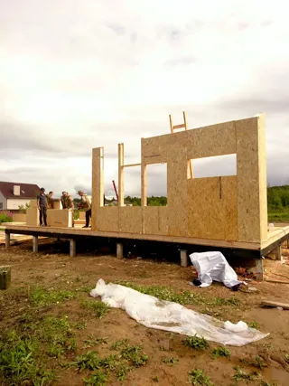 House, custom design, Kostroma 28: wall assembly