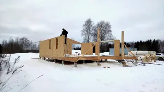House based on the “Chalet-100 2150” design, Ivanovo Region: wall assembly