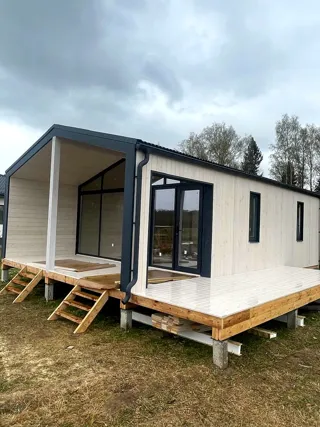 Haus nach Projekt „Barnhouse 45“, Gebiet Iwanowo: Fassadenverkleidung