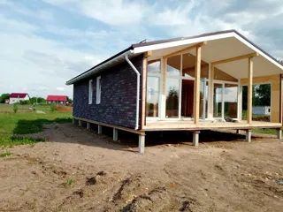 Haus 86,6 m² nach individuellem Projekt, Dorf Laptevo: Fassadenverkleidung