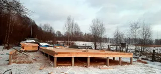 Haus 60 m² nach individuellem Projekt, Dorf Slobodka Sergiev: SIP-Boden auf Höhe 0