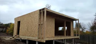 Haus 54 m², Projekt „N4O-54“, Dorf Lezhnevo: Wandmontage