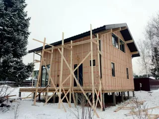 Haus 142 m², individuelles Projekt, Siedlung „Fontainebleau“: Fassadenverkleidung