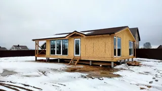 House based on the “Chalet-100 2150” design, Ivanovo Region: wall assembly
