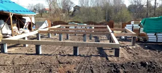 Haus nach Projekt „Dorofejewo“, Gebiet Nischni Nowgorod: Fundament und Grundrahmen