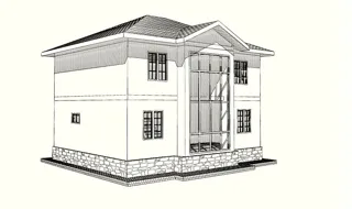 Custom-design house, Zhukovo village: project rendering