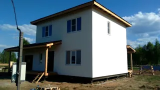 Garage nach Projekt „Slawjanka mini + Garage“, Dorf Nazarovo: fertiges Gebäude
