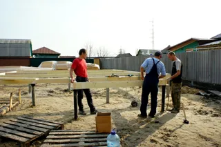 Haus nach Projekt „Metschta pl.1“, Saratov: Fundament und Grundrahmen