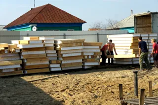 Haus nach Projekt „Metschta pl.1“, Saratov: Fundament und Grundrahmen