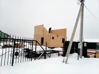 House based on the “Evseevo 2.8” design, Sharapovo village: wall assembly