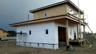 Garage nach Projekt „Slawjanka mini + Garage“, Dorf Nazarovo: Fassadenverkleidung
