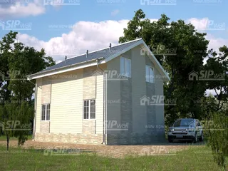 Haus nach Projekt „Majak“, Dorf Verkhnee Myachkovo: Projektvisualisierung