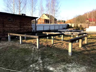 Haus nach individuellem Projekt, Dorf Vnukovo: Fundament und Grundrahmen