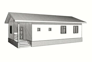 Haus 75 m² nach individuellem Projekt, Siedlung Mikhaylovka: Projektvisualisierung