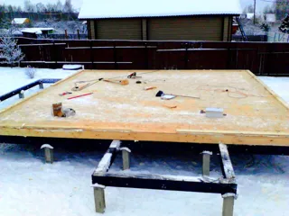 Custom-design house, Patrikeevo village: SIP panel floor at elevation 0