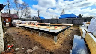 Haus nach Projekt „Dorofejewo“, Kovrov: Fundament und Grundrahmen