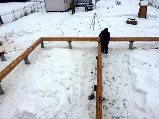 House based on the “Evseevo 2.8” design, Sharapovo village: foundation and sill strapping