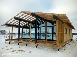 Haus nach Projekt „Chalet 76.3“, Siedlung Parkovo: Dach