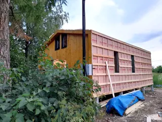 Haus 54 m² nach Projekt „Barnhouse 39“, Dorf Kalikino: Fassadenverkleidung