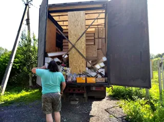 Haus nach Projekt „Barnhouse 33“, Dorf Seltso: Lieferung des Hausbausatzes